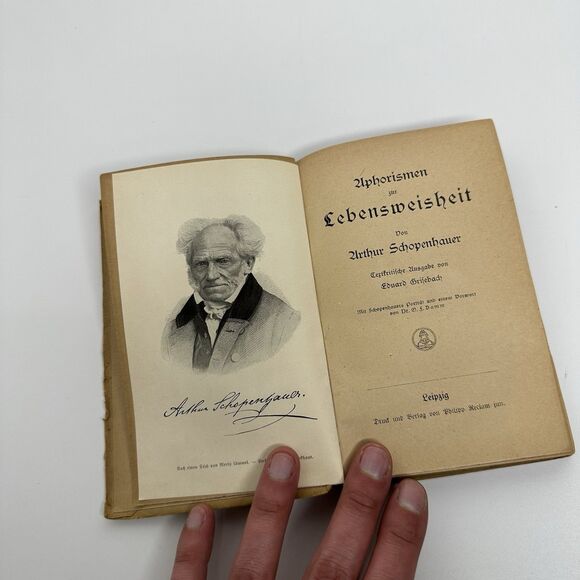 Antique Small Book German Edition A. Schopenhauer Aphorismen Zur Lebensweisheit - Picture 9 of 13